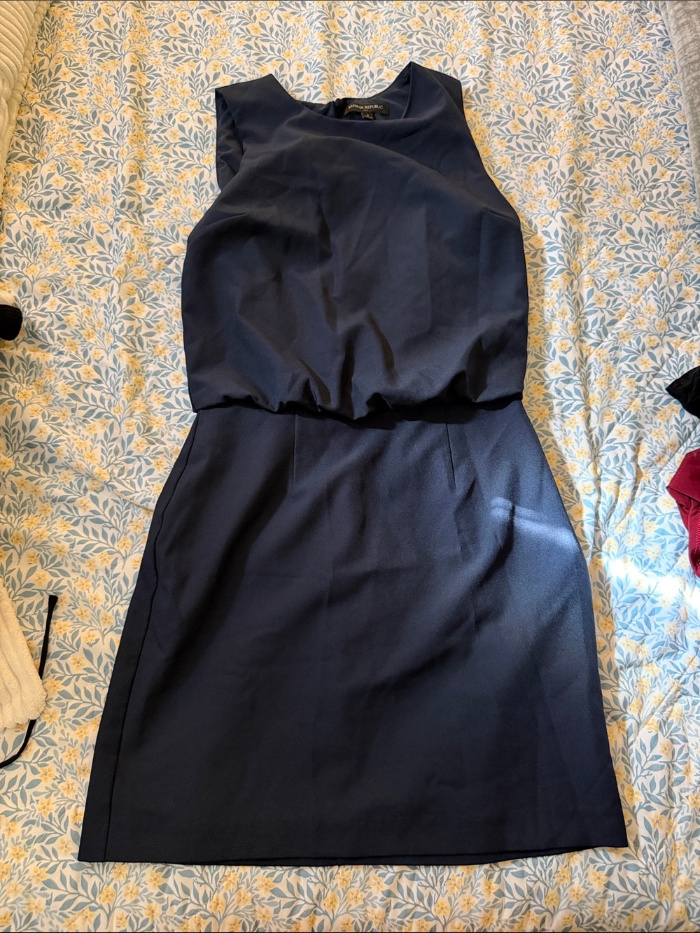 Banana Republic Navy Blouson Sheath Dress
